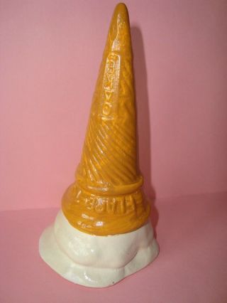 6 1/2 Inch Dropped Melting Vanilla Ice Cream Cone Pottery Collectible Bell