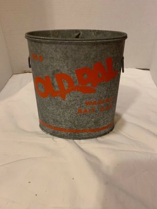 Vintage Old Pal Metal Minnow Bucket