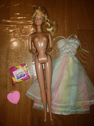 Barbie Doll 1980s Happy Birthday Mattel 1922 Vintage Gift,  Dress,  Charm,  Book