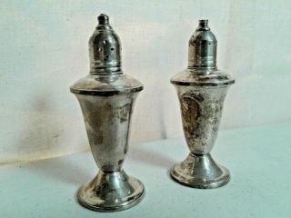 Duchin Creations Sterling Silver Salt And Pepper Glass Lined Weighted Shakers
