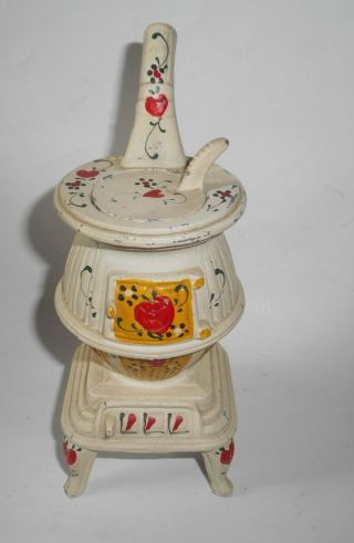 Vintage Toy /salesman Sample Size Cast Iron Pot Belly Stove Painted