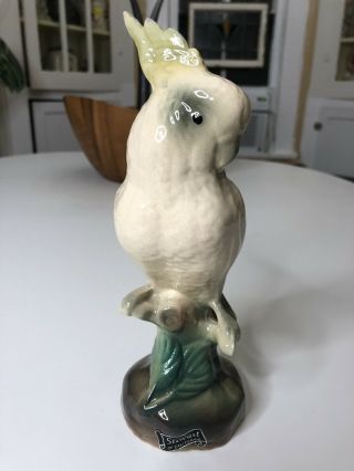 Mid Century Porcelain Ceramic Cockatoo Bird Figurine Stewart Of California