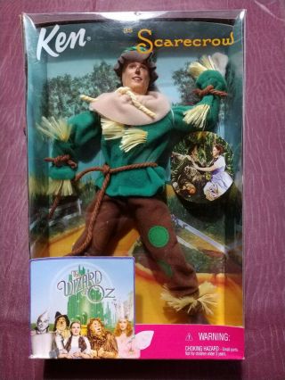 Wizard Of Oz Mattel Collectible Doll 1999 Ken® As Scarecrow With Diploma Nib