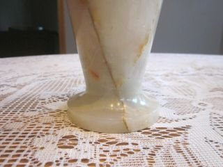 Vintage Decorative Swirled Stone Marble Alabaster Footed Vase 3