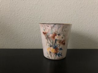 Goebel 2004 Berta Hummel Gallery Porcelain Cup Wild Flowers 3 " Gold Trim