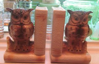 Vintage Lefton Owl Bookends Japan Cute