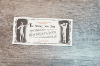 Two Antique Munsing Union Suits Calumet Michigan Ad Cards Blue - Back 5