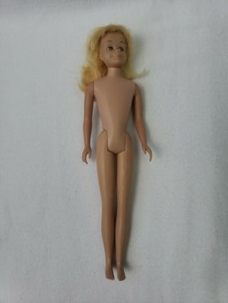 1963 Blond Skipper Doll Mattel Brown Eyes Freckles Straight Leg
