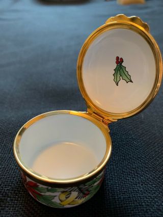 HALCYON DAYS Enamels Christmas Holiday Small Trinket Box by Tiffany & Co.  1992 3
