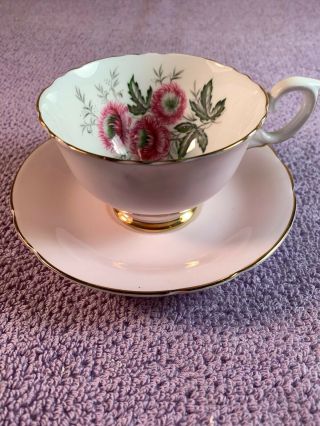 Crownford Fine Bone China Made In England Tea Cup & Saucer Pink/white/floral