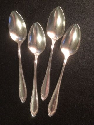 Sheraton Oneida Community Plate (4) Serving Spoons/oval Soup Spoons,  Polished