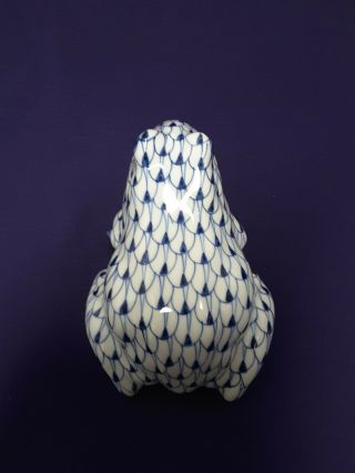 Blue and White Ceramic Hand painted Frog Andrea by Sadek Fishnet Design 4