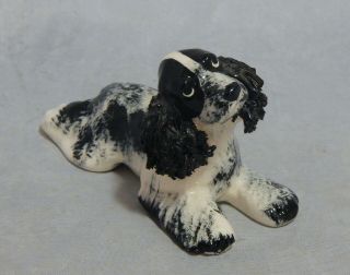 Vintage Jane Callender Black And White Cocker Spaniel Dog Figurine