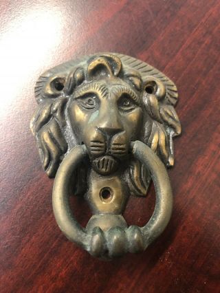 Vintage/antique Brass Lions Head Door Knocker Doorknocker Nicely Detailed