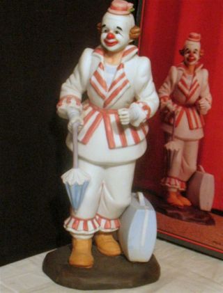 Vintage Circus Doll Porcelain Clown Felix Adler 10 " Figure 1985 W Box