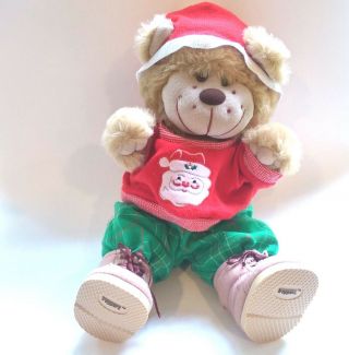 Christmas Trappers Santa Bear19 " Vintage Htf Plush Soft Toy Stuffed Animal Teddy
