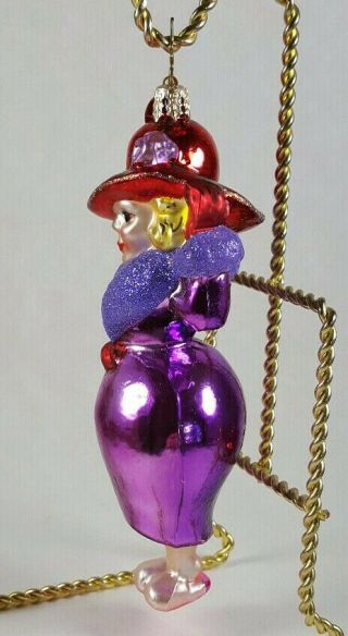 Christopher Radko Christmas Ornament Carefree Ruby Red Hat Society 6 