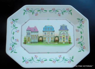 The Lenox Village Bread Platter,  1999,  12 " Long,  Queen Anne Style Homes,