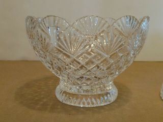 Clear Cut Crystal Glass Vintage Candy Nut Dish Bowl With Lid 2