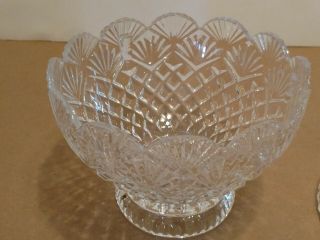 Clear Cut Crystal Glass Vintage Candy Nut Dish Bowl With Lid 3