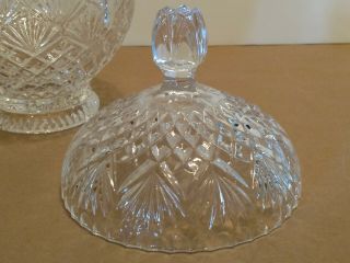 Clear Cut Crystal Glass Vintage Candy Nut Dish Bowl With Lid 5