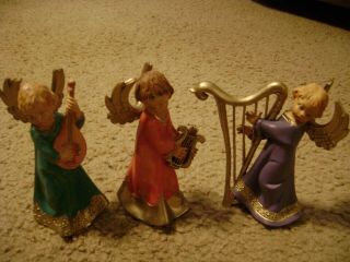 Fontanini Angel Set Of 3.  Autographed/signed Musical Instruments.  4 "