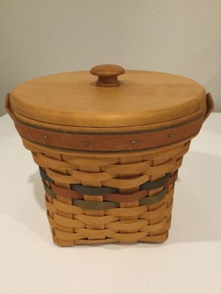 Longaberger 1996 Basket With Wooden Lid