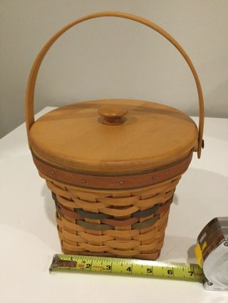 Longaberger 1996 Basket With Wooden Lid 2