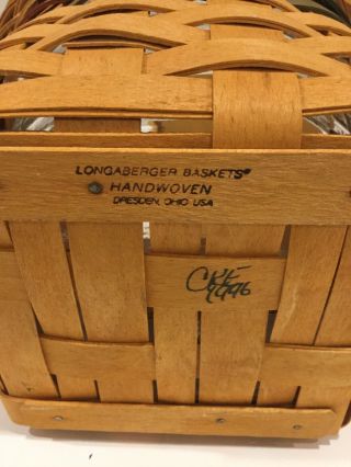 Longaberger 1996 Basket With Wooden Lid 7