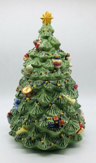 Ceramic Christmas Tree Traditions Holiday Cookie Jar Christopher Radko Starad