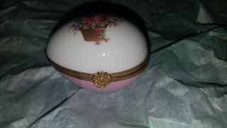 Fait Main Limoges Castel egg shaped box 2