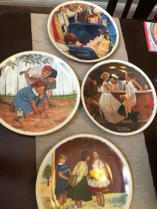 Set Of 4 Norman Rockwell Gorham 1978 Collector Plate (e9)
