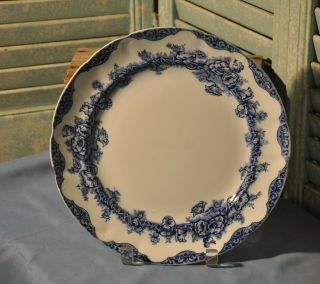Antique Tyrol Stoke On Trent Staffordshire England Blue White Plate Collectible