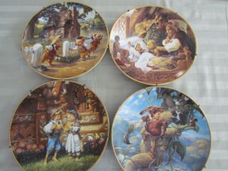 Knowles Classic Fairy Tales Collectible Plates,  Four