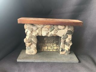 Vintage Country Stone Fireplace Mantel Dollhouse Miniature 7” Wide By 4.  5” Tall