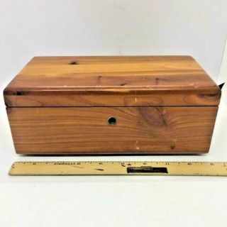 Vintage Small Lane Cedar Wood Chest Jewelry Trinket Box