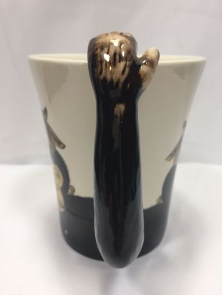 PIER ONE 1 Imports Large Hand Painted Monkey Chimpanzee 3D Arm Mug Cup 2