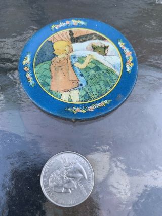Antique Little Red Riding Hood Mini Tin Plate