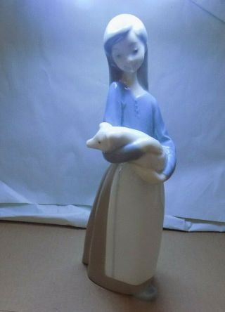 Lladro 1011 Girl With Pig Retired No Box