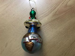 Dept.  56 Time Line Old World Style Ornaments 1947 Ufo Alien Spaceship Roswell