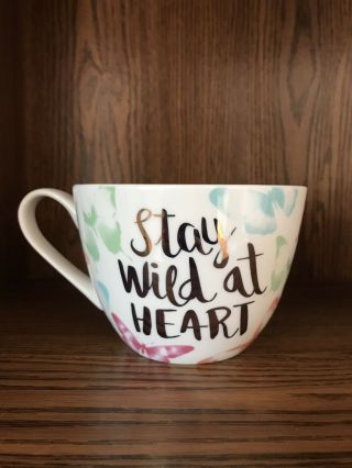 Portobello By Inspire Coffee Mug Stay Wild At Heart Gold Floral Fine Bone China
