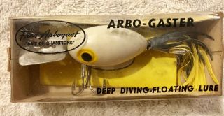 Fishing Lure Fred Arbogast 5/8oz Arbo Gaster White No Stencil Tackle Crank Bait 5