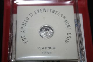 Franklin Apollo 17 Eyewitness Platinum Coin 10mm With Great Shape