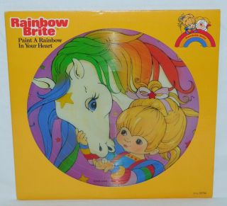 Picture Disc 33 Lp Record Rainbow Brite 1984 Hallmark Disney Euc Starlight Pony