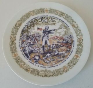 Vintage French Limoges Plate Marquis De Lafayette Battle Revolutionary War
