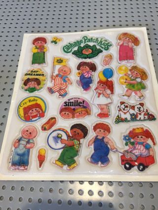 Vintage Cabbage Patch Kids Puffy Sticker Sheet 1983