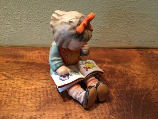 Vintage Goebel Hummel Book Worm Girl Reading Book 4” Figurine