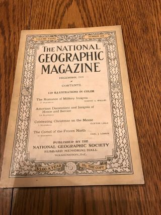 Antique National Geographic December 1919 American Military Insignia The Camel