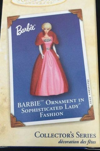 Hallmark Keepsake Ornament Celebration Barbie In Sophisticated Lady 9 2002 Mib