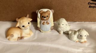 Homco 11 Pc Teddy Bear Nativity Set 5412 Ceramic Baby Jesus Mary Joseph 2